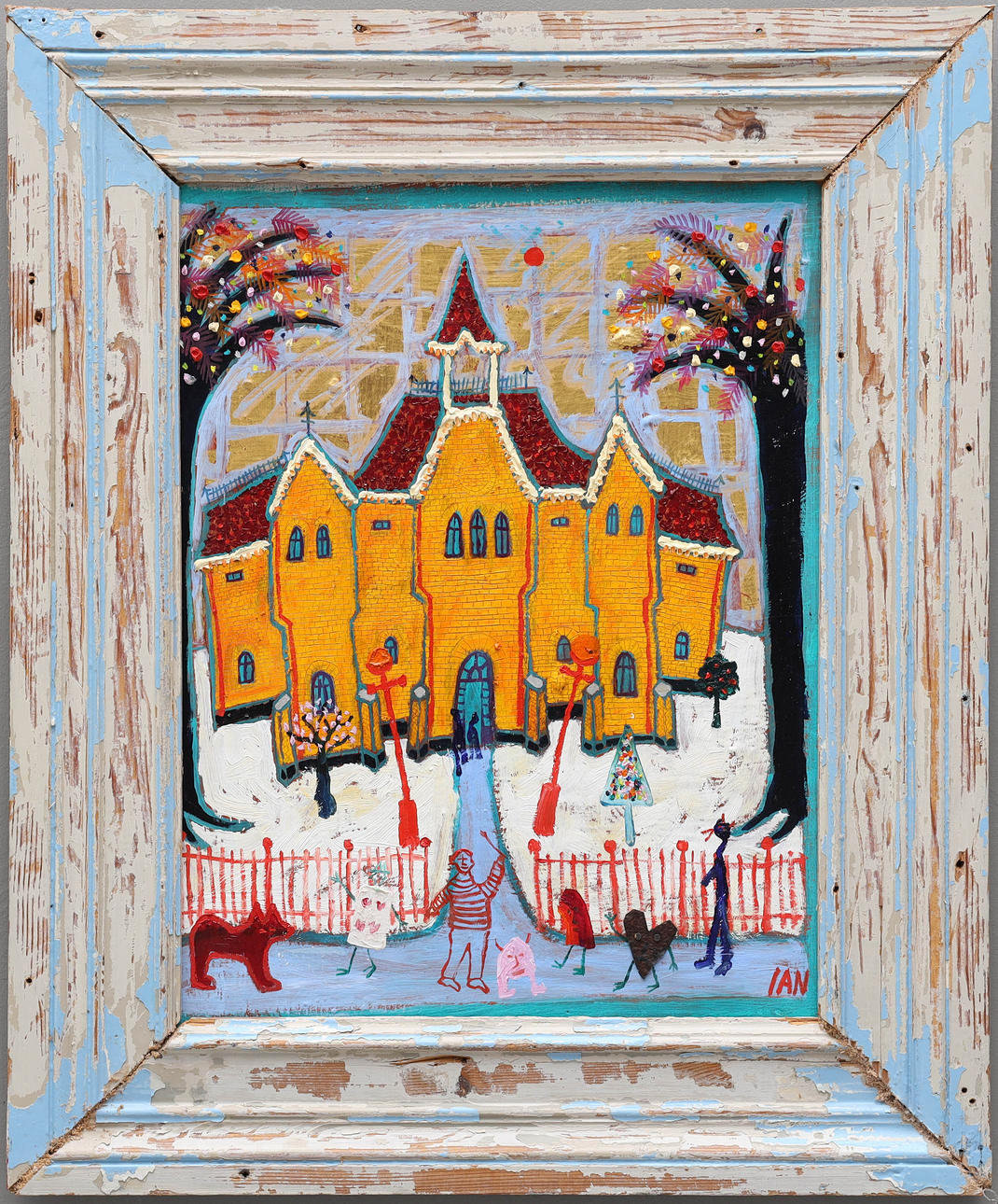 IAN RUSTH. oil on panel, “The painter greets”, signed IAN, on verso dated -11.