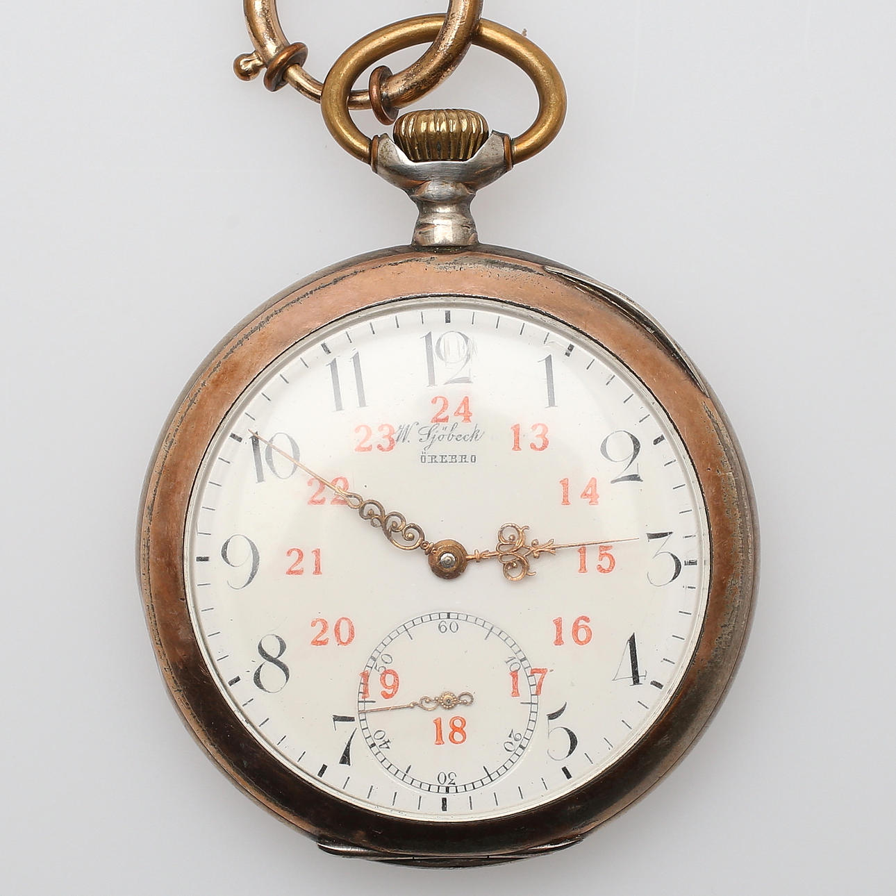 FICKUR, urverk samt boett av Omega, silver, 1900-tal.