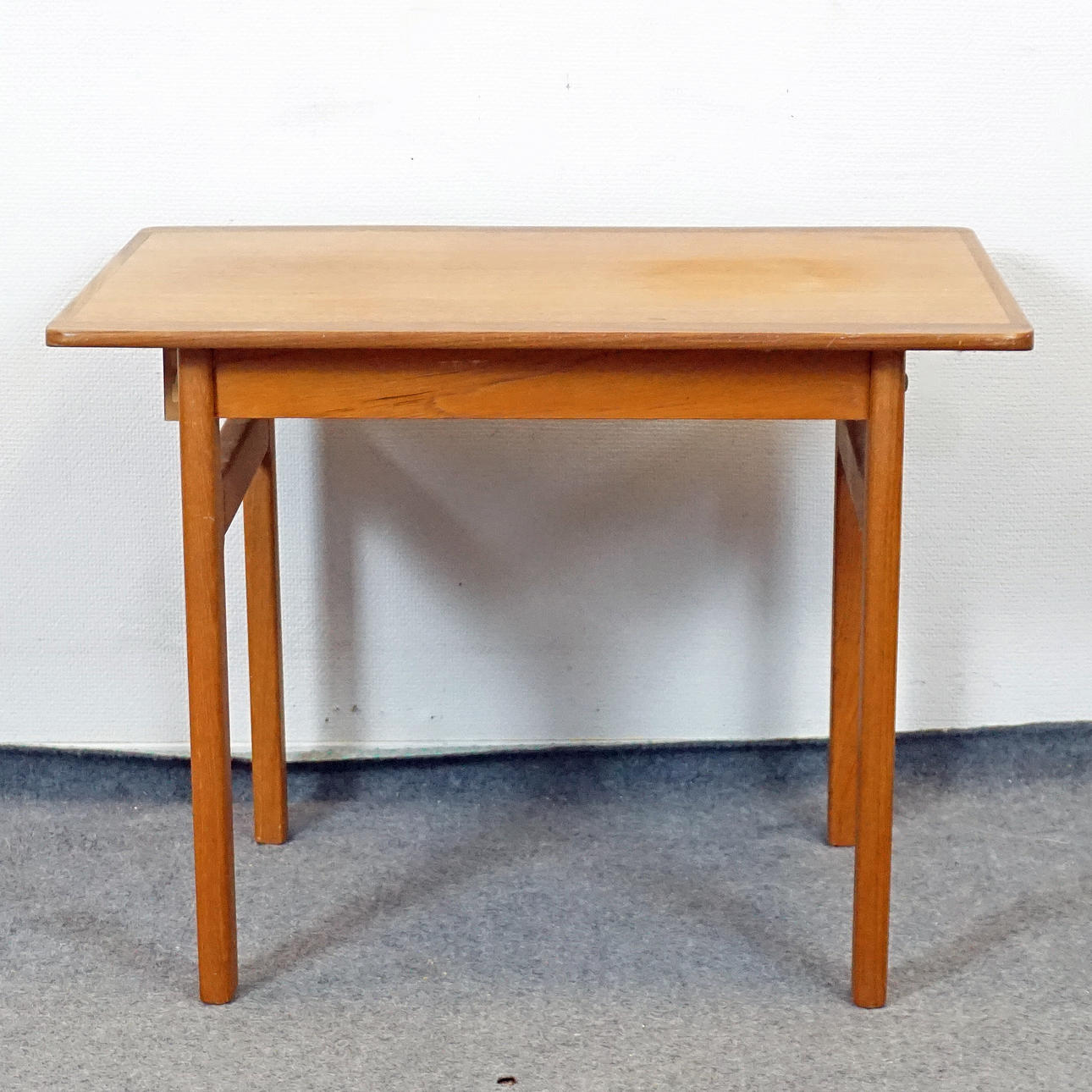 COFFEE TABLE, with drawer. Teak, mid-20th century.