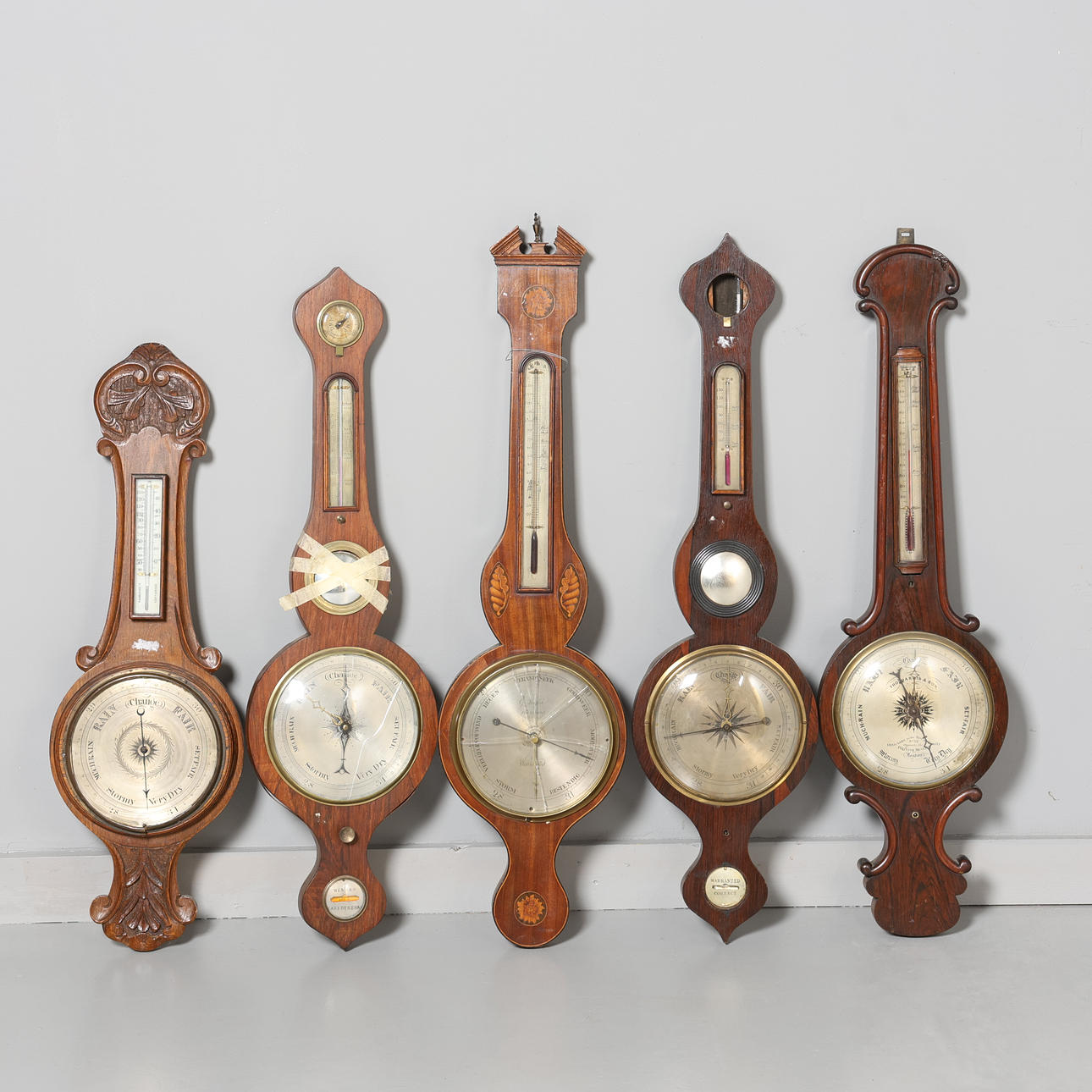 BAROMETERS, 5 pieces.