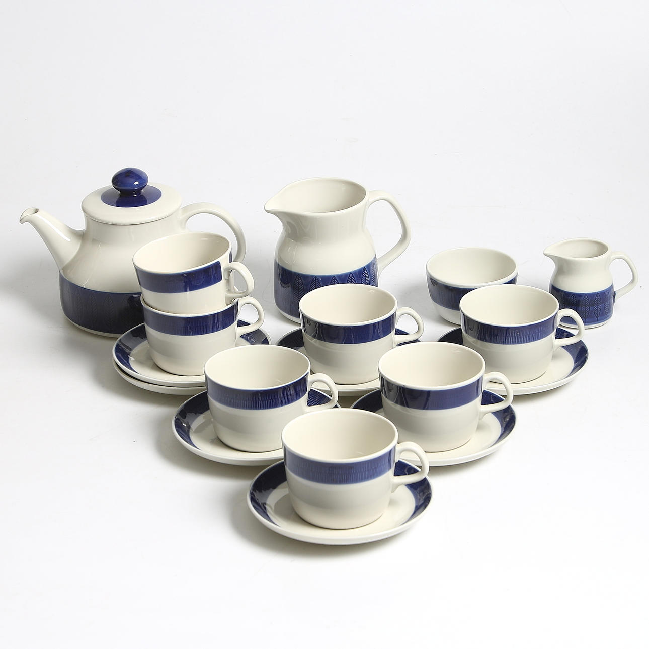 TESERVIS, 22 delar, porslin, "Koka Blå", Hertha Bengtsson, Rörstrand.