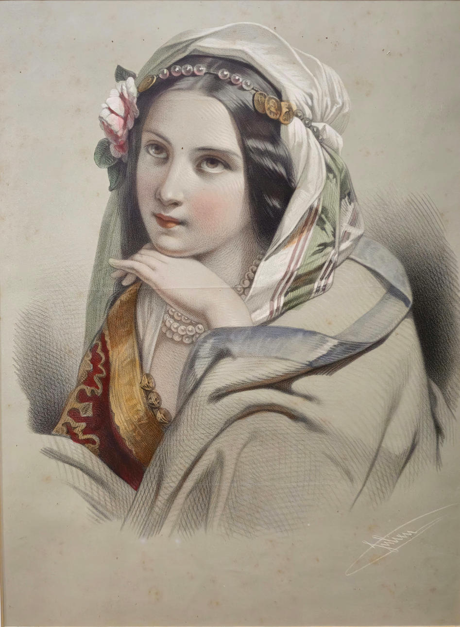 DRAWING OF A YOUNG MAN. ANONYMOUS.