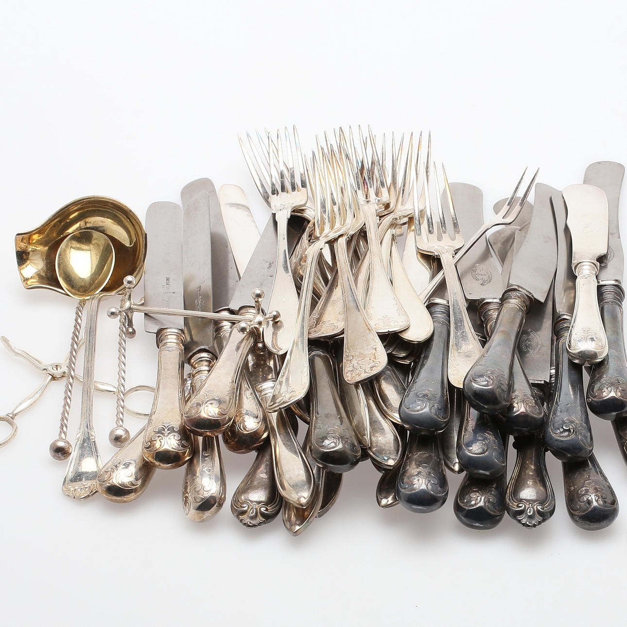 BESTICK, ca 50 delar, nysilver/stål, 1900-tal.