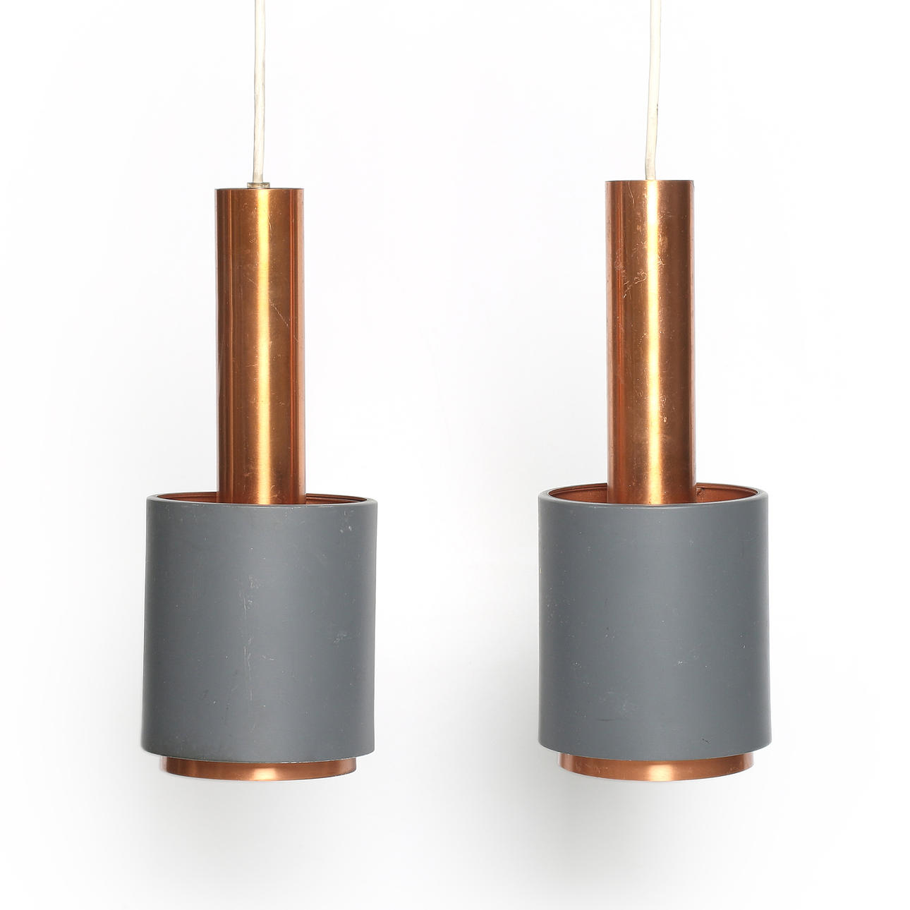 TAKLAMPOR, ett par, koppar och metall, Danmark, 1960-tal.