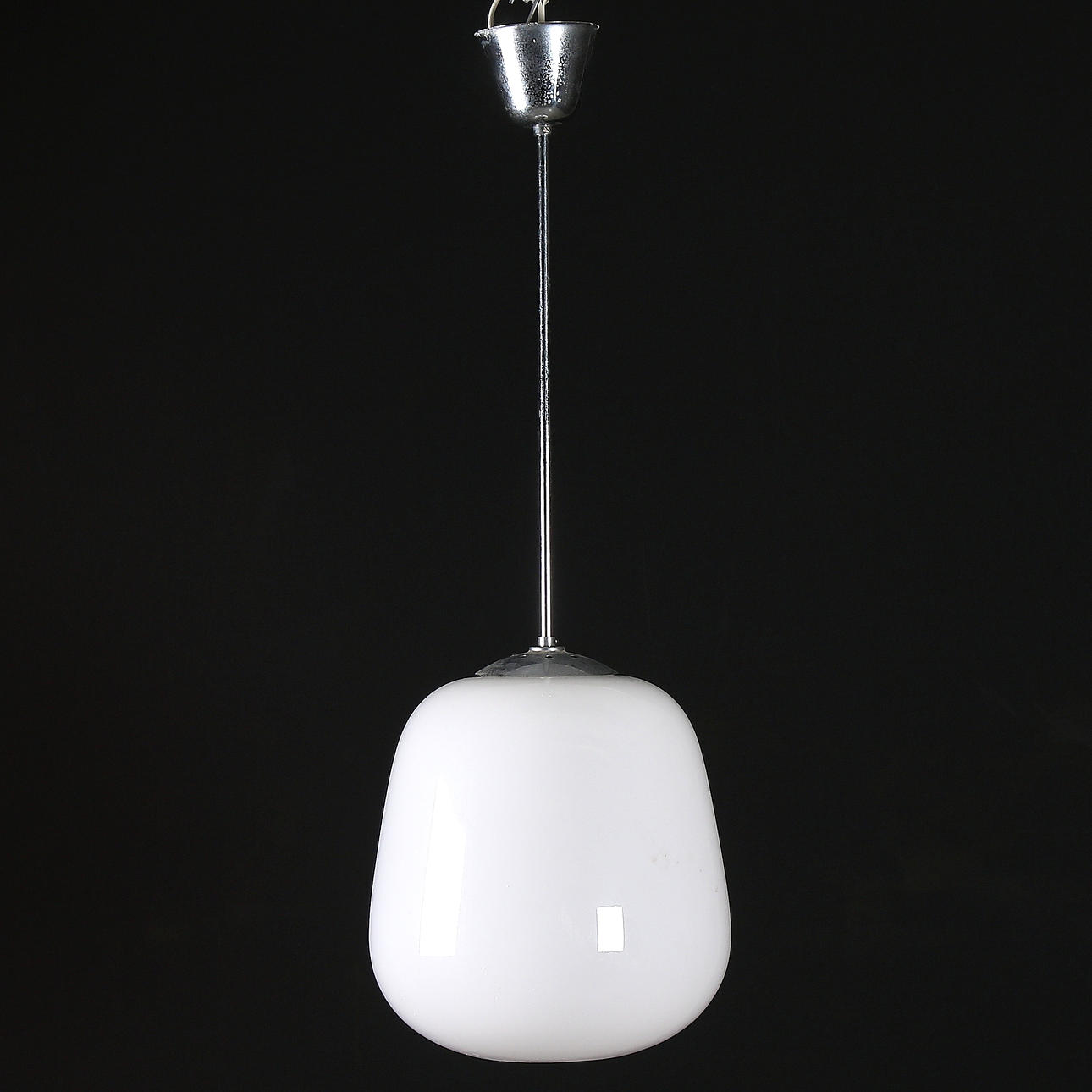 TAKLAMPA, glas och krom, funkis, 1930-tal, höjd 80 cm.