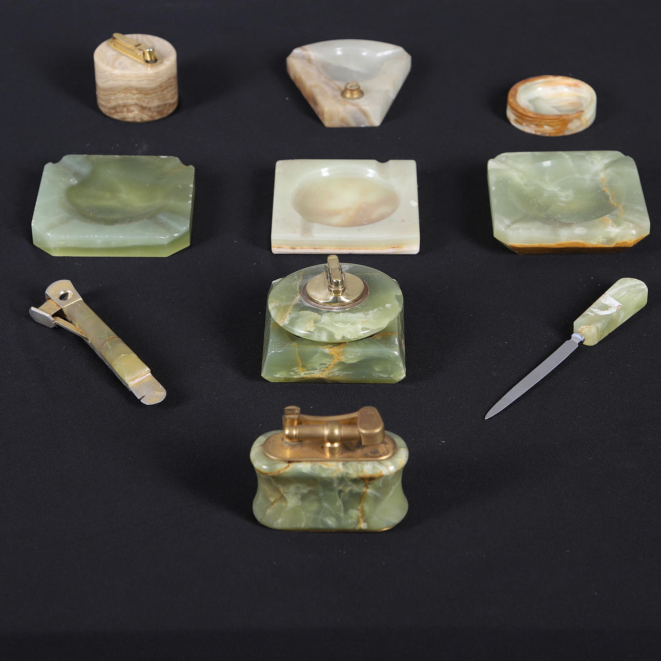 VINTAGE DUNHILL ONYX TABLE LIFT ARM LIGHTER GOOD CONDITION Australia