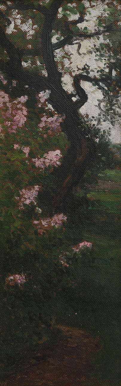 SEVERIN NILSON. flowering tree, signed oil on canvas.
