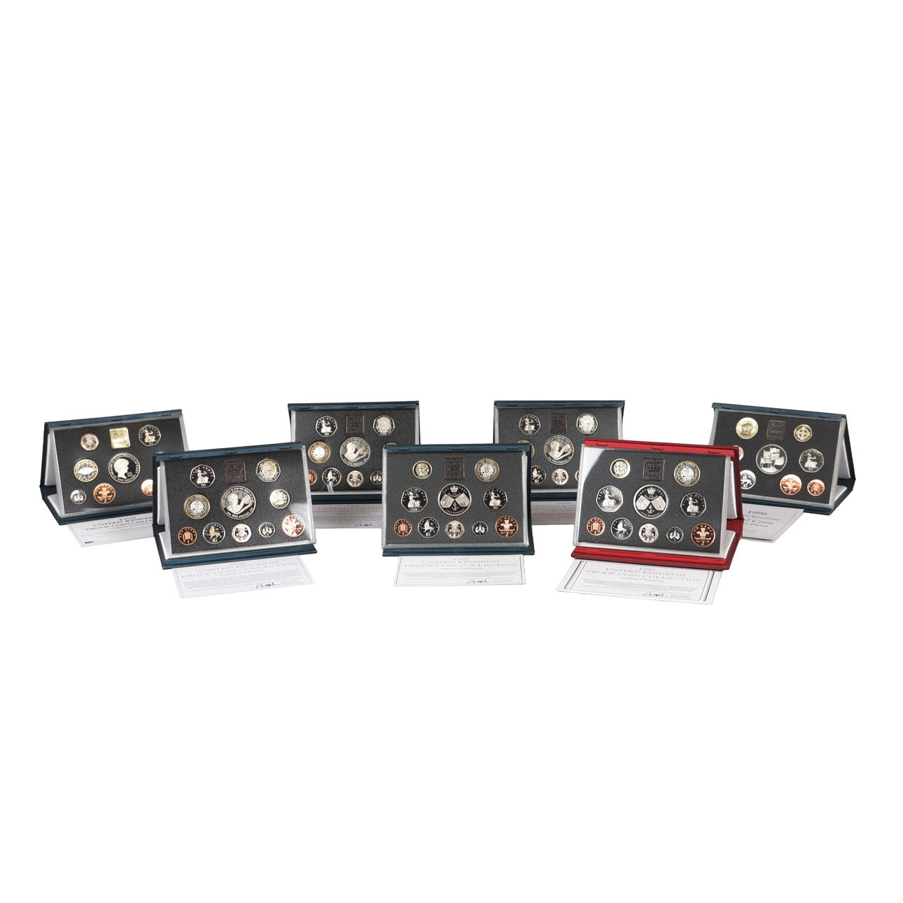 COLLECTION OF SEVEN PROOF SETS (7).