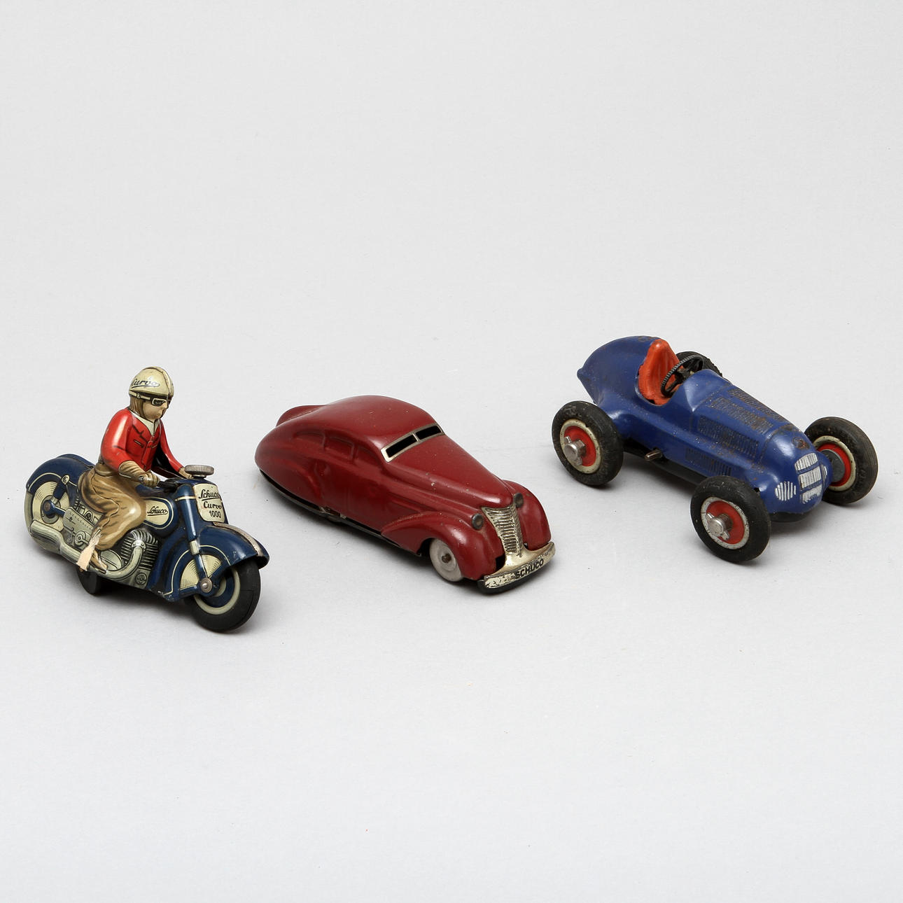 PLÅTLEKSAKER, 3 st, Schuco, Tyskland.