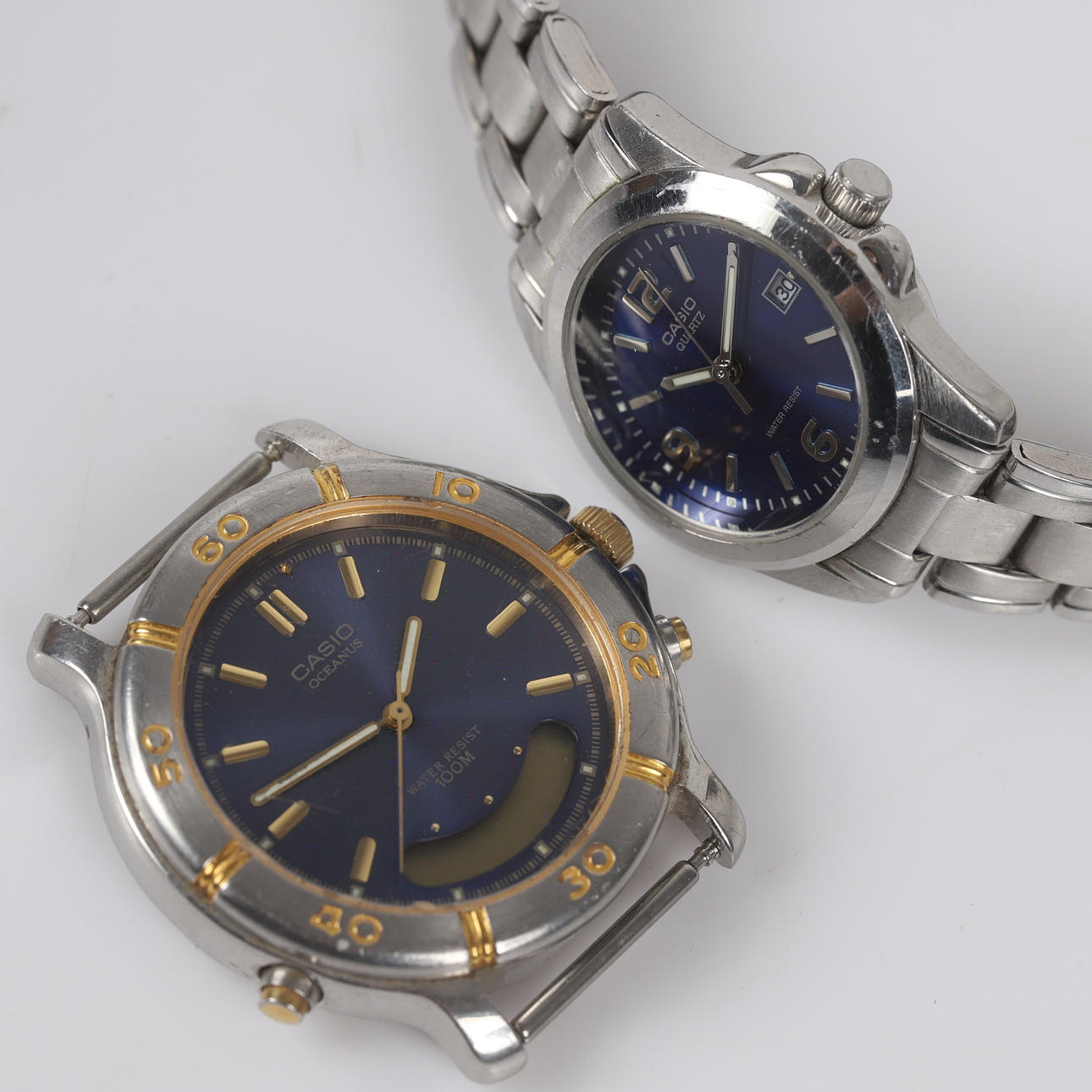 ARMBANDSUR, 2 stycken, Casio, stål.