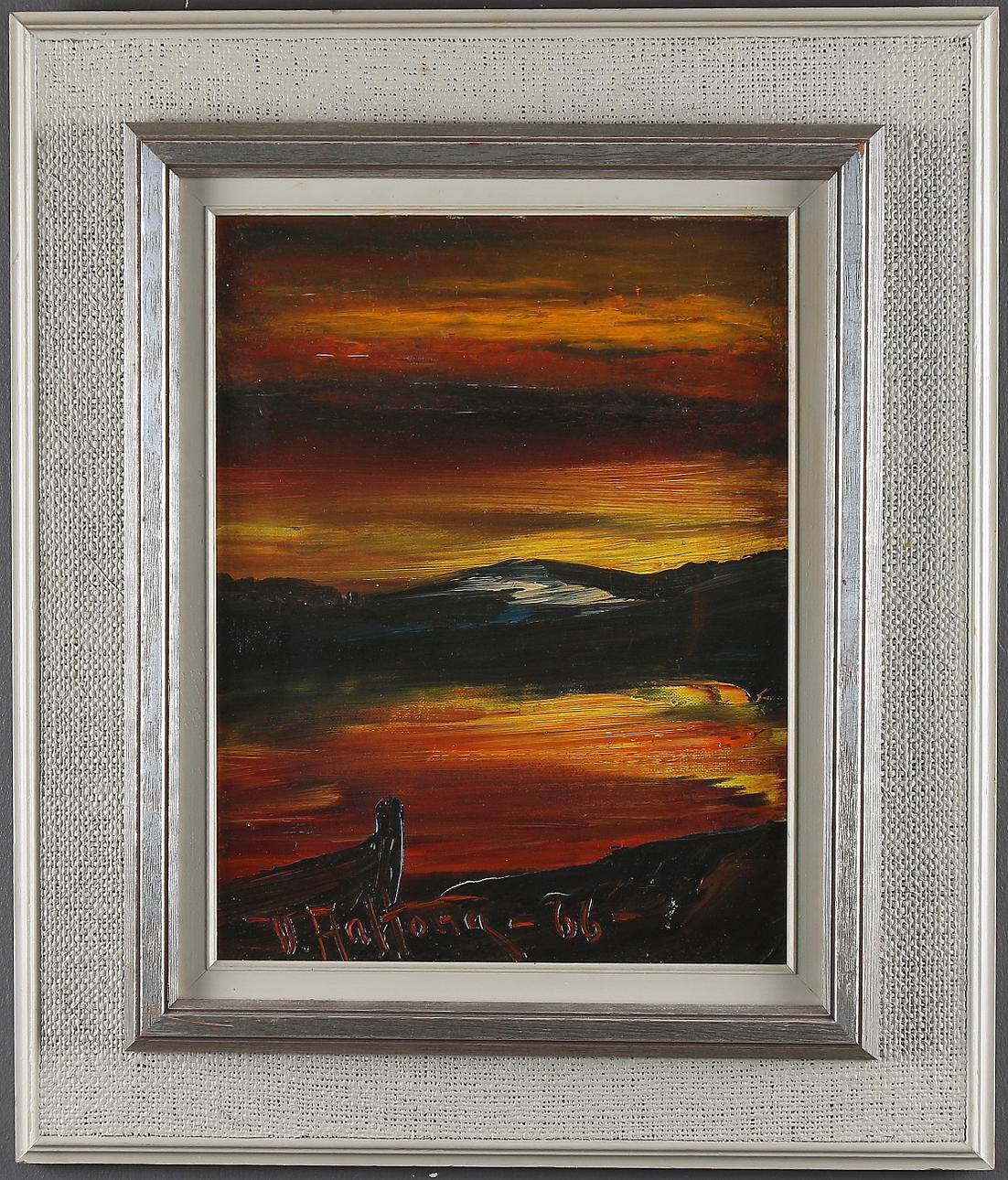 VEIKKO AALTONA. Komposition, olja på pannå, signerad.