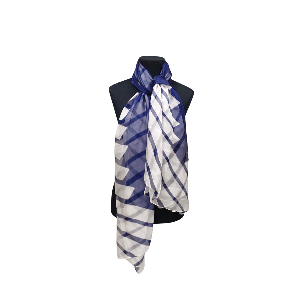 SILK CREPE PASHMINA WITH MOTIF.