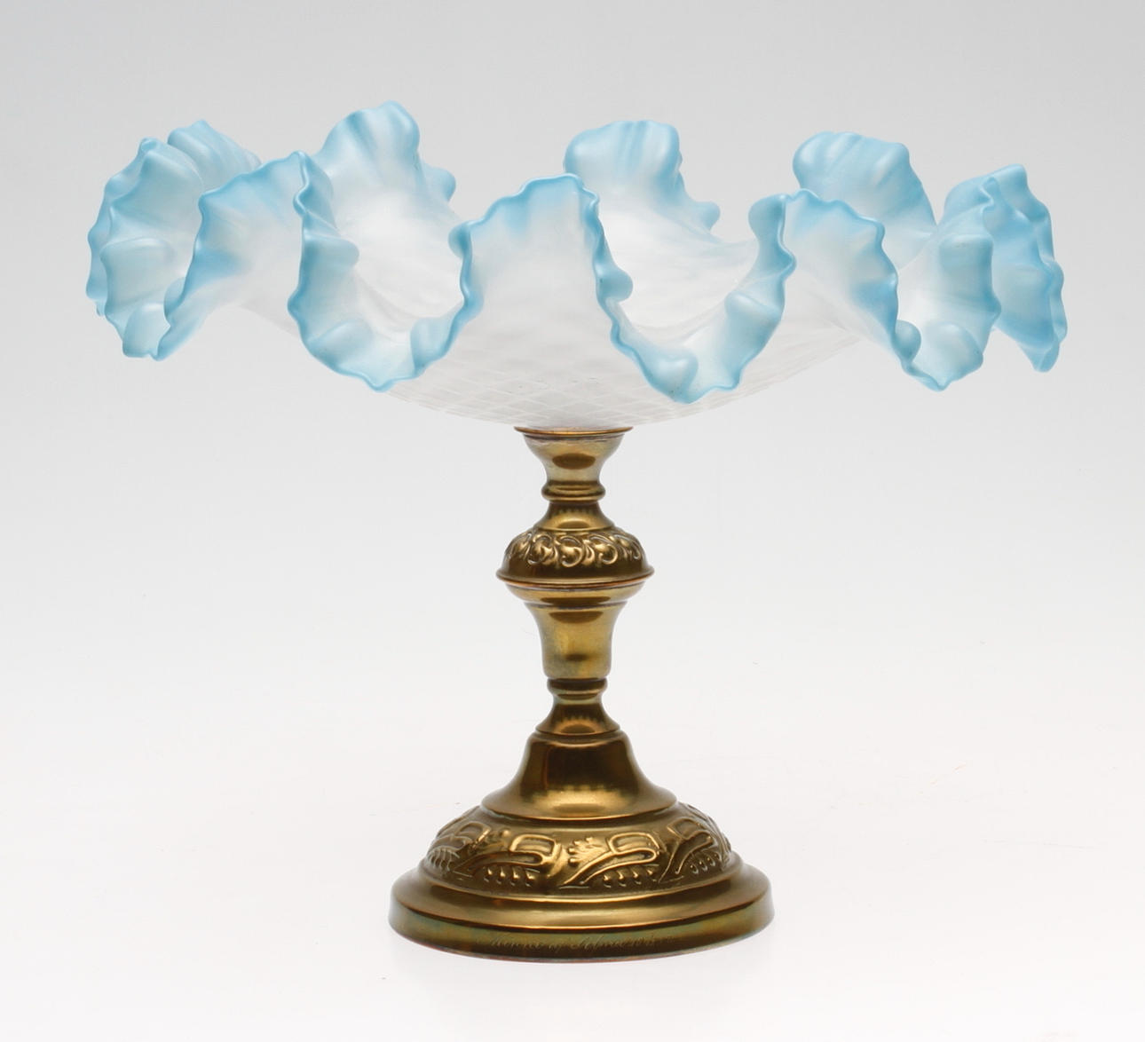 SKÅL på FOT, glas och nysilver, omkring 1900.