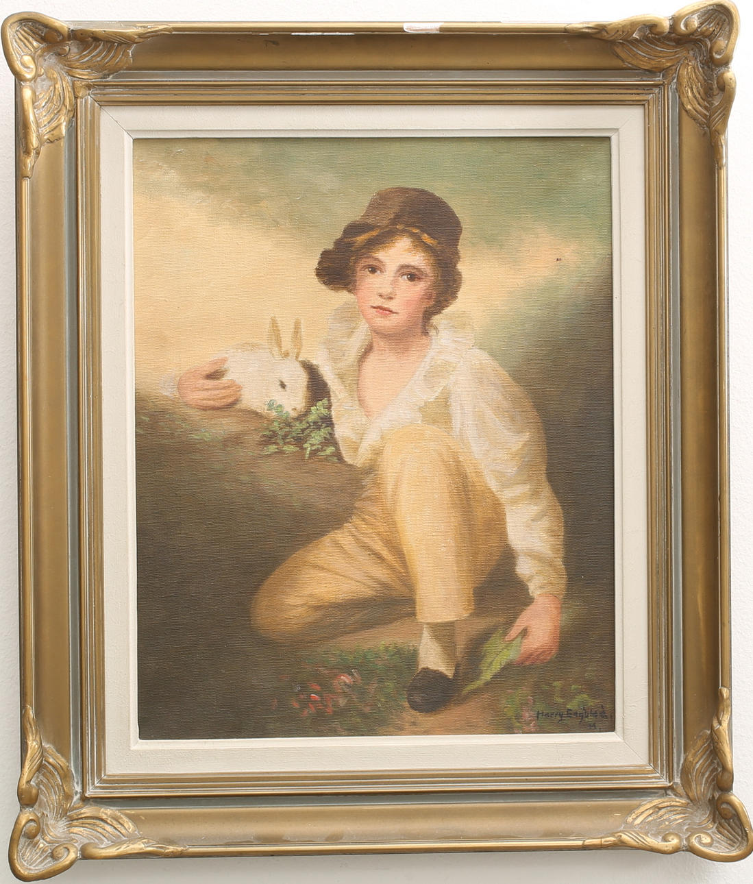 HARRY ENGBLAD. Olja på duk, motiv efter Raeburn, signerad.