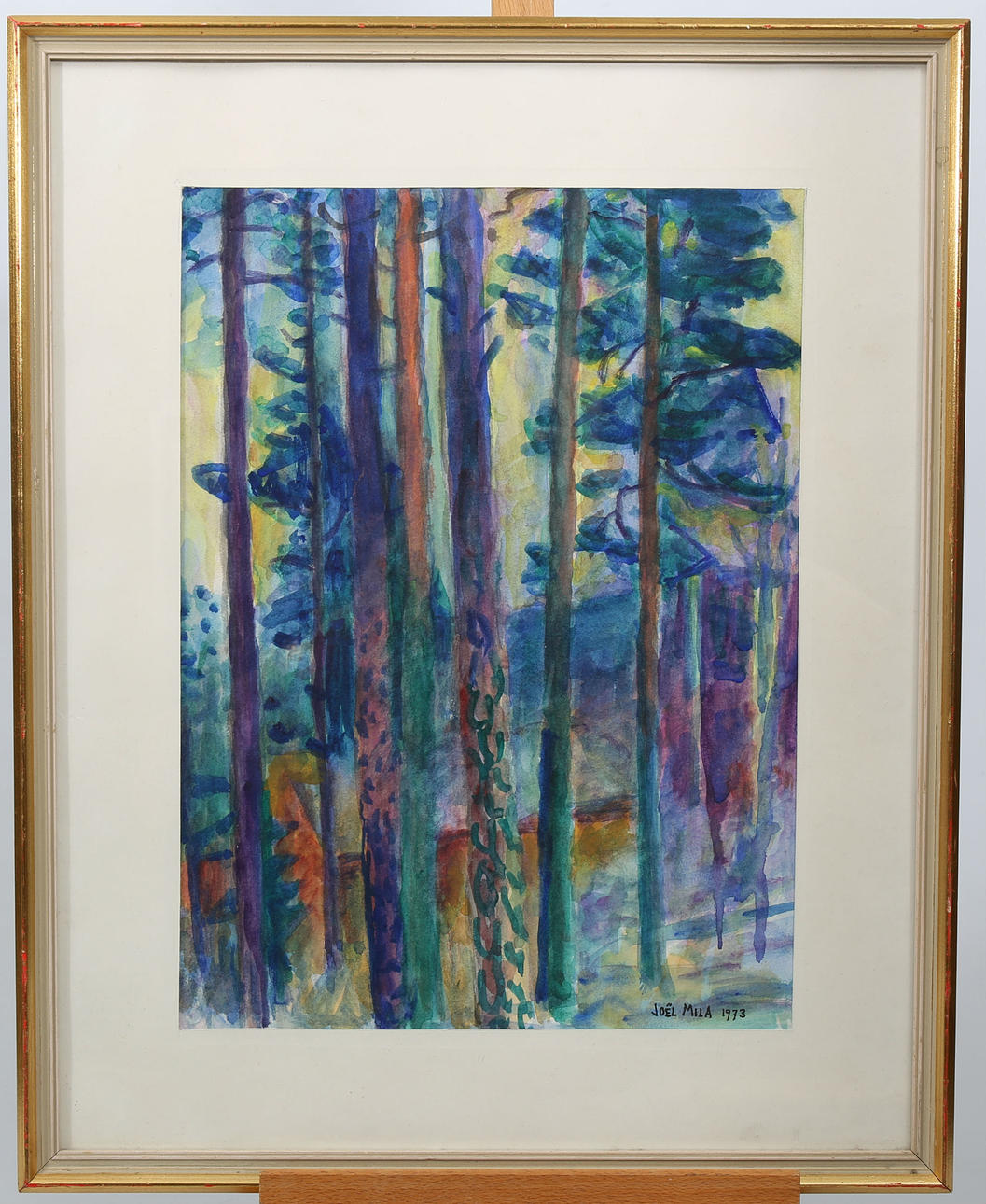 JOEL MILA. Akvarell, I skogen, signerad, daterad 1973.
