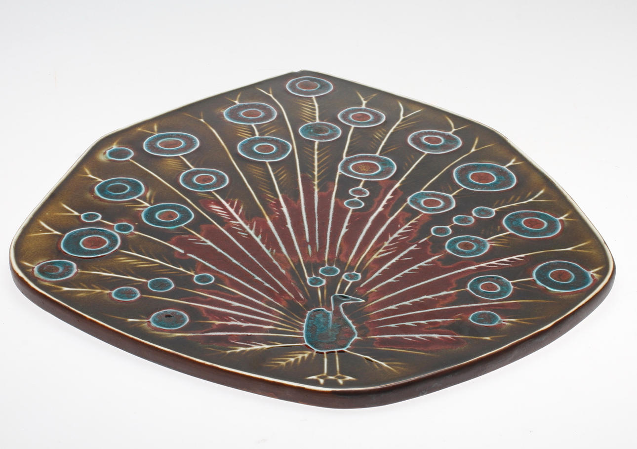 VÄGGRELIEF, stengods, Annikki Hovisaari, Arabia, Finland. 1960-tal.