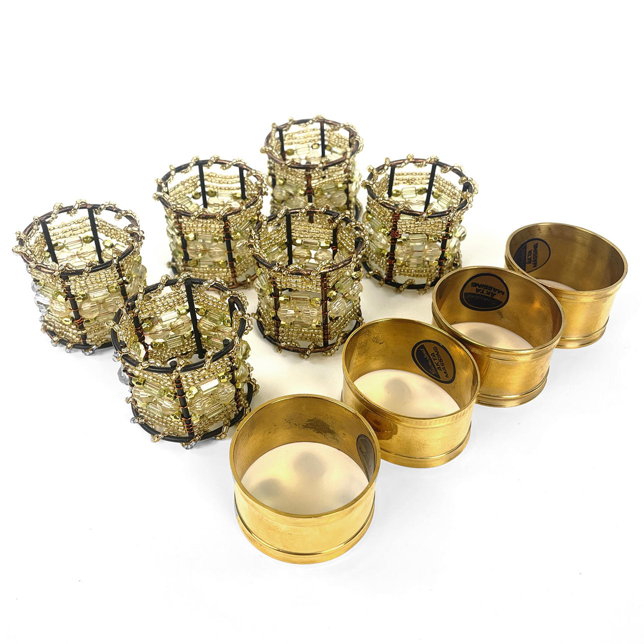 NAPKIN RINGS, 6 + 4 pcs, including brass.