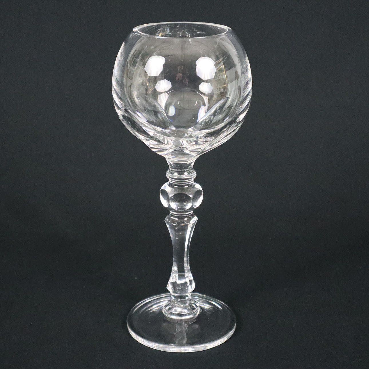 Large GOBLET - thick-walled crystal glass.