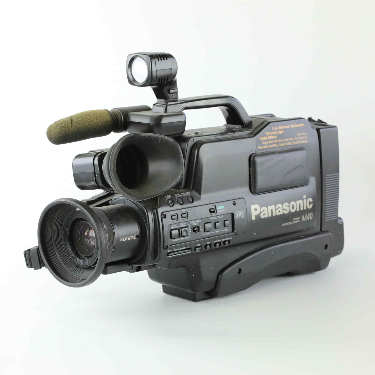 A 20th-century Panasonic NV-M40 camcorder.