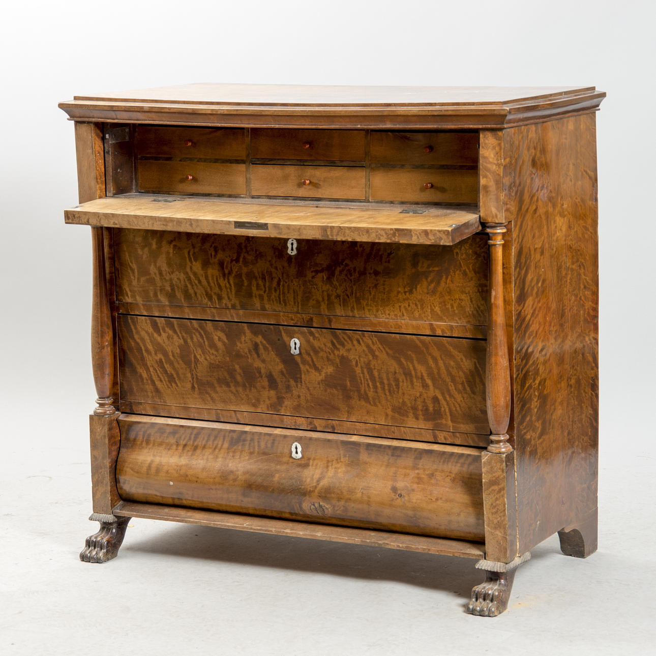 BYRÅ, 4-lådig, björk, empire, 1800-tal.