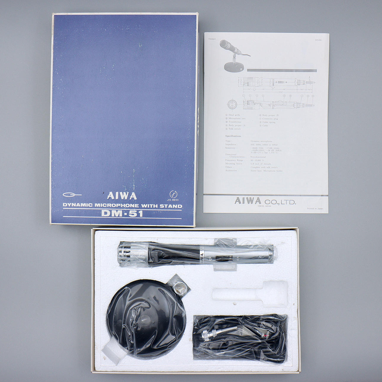 MICROPHONE WITH STAND, AIWA DM-51.