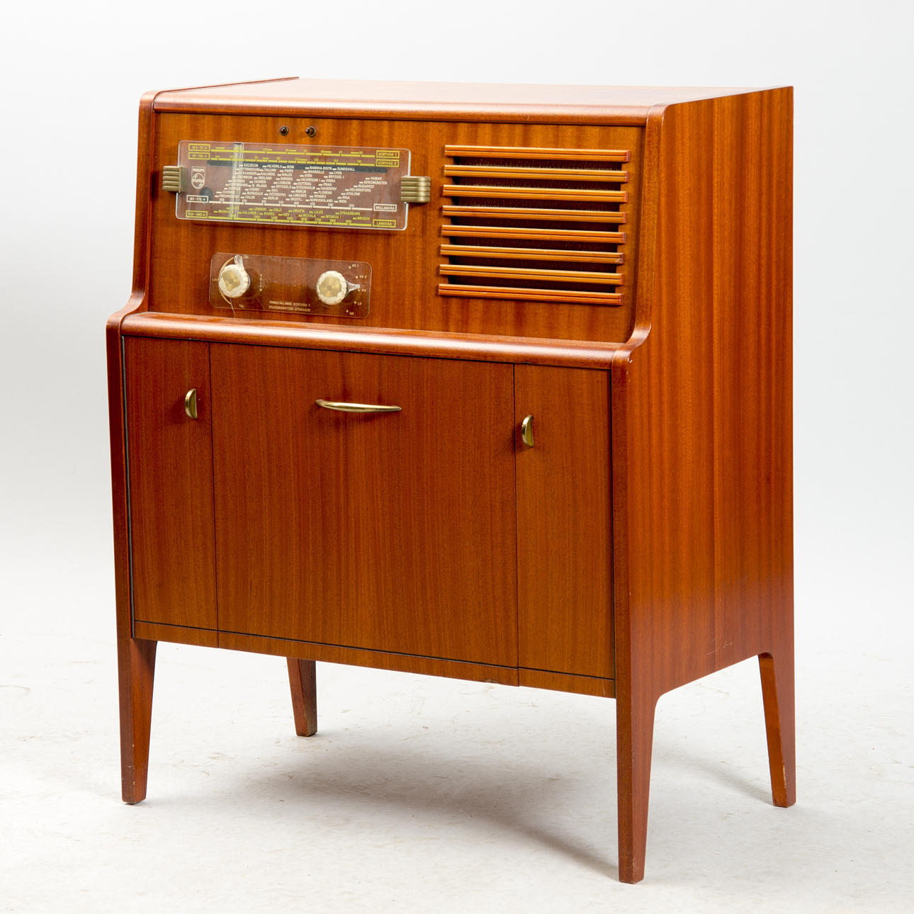 RADIOMÖBEL med skivspelare, Philips, 1900-talets mitt.