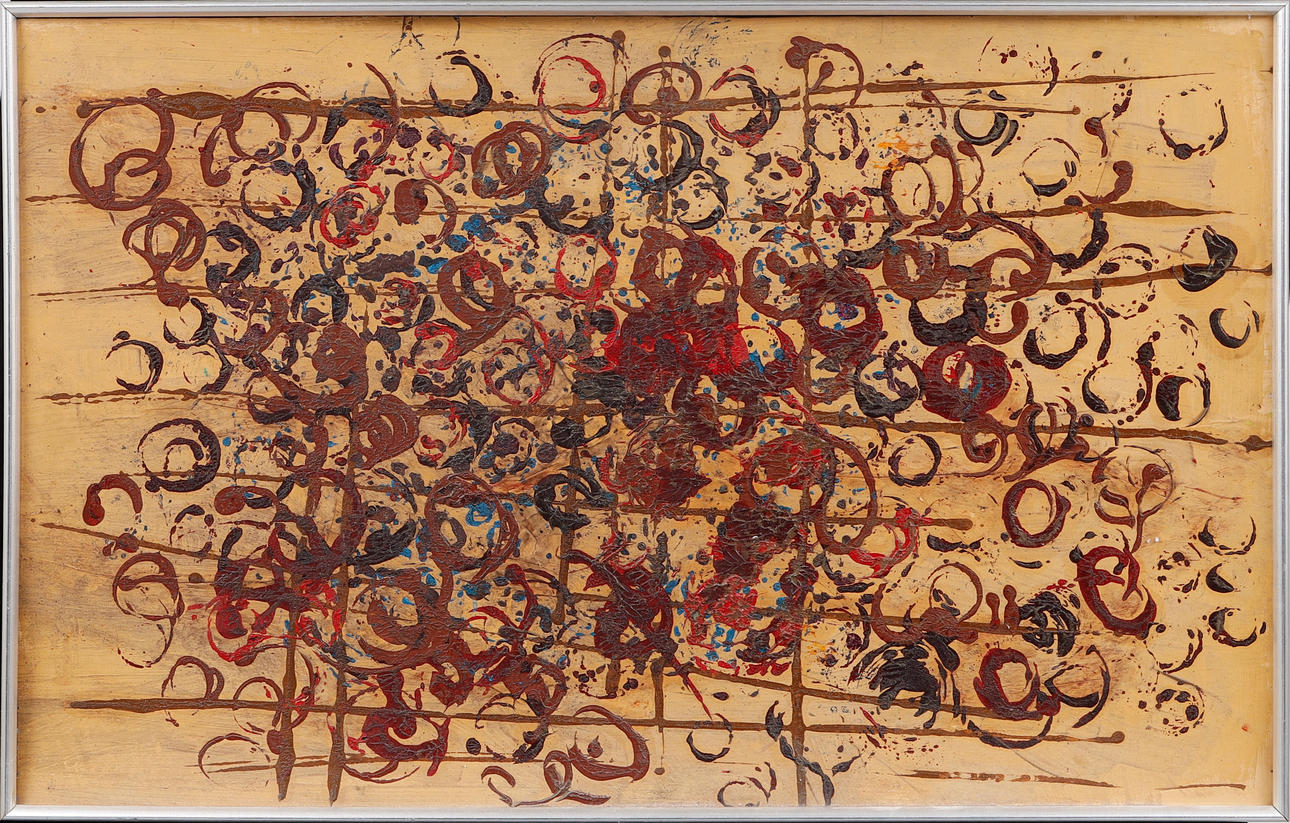 LARS STOCKS. Composition, mixed media on cardboard.