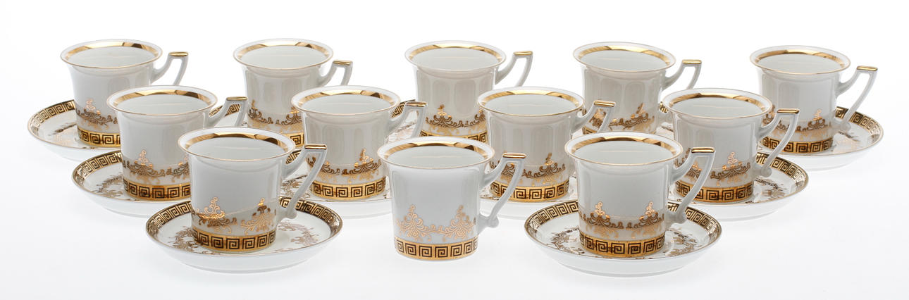 ESPRESSOKOPPAR med FAT, 23 delar, Tyskland.