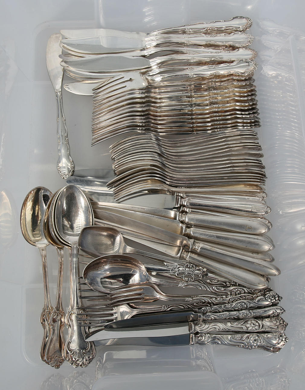 FISKBESTICK med mera, nysilver, 1900-tal.