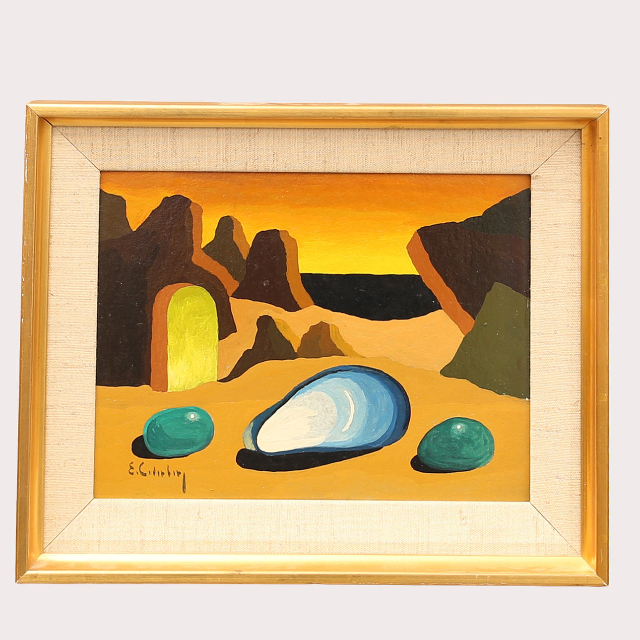 ERIC CEDERBERG. Oil on panel, “Shells and stones” signed.