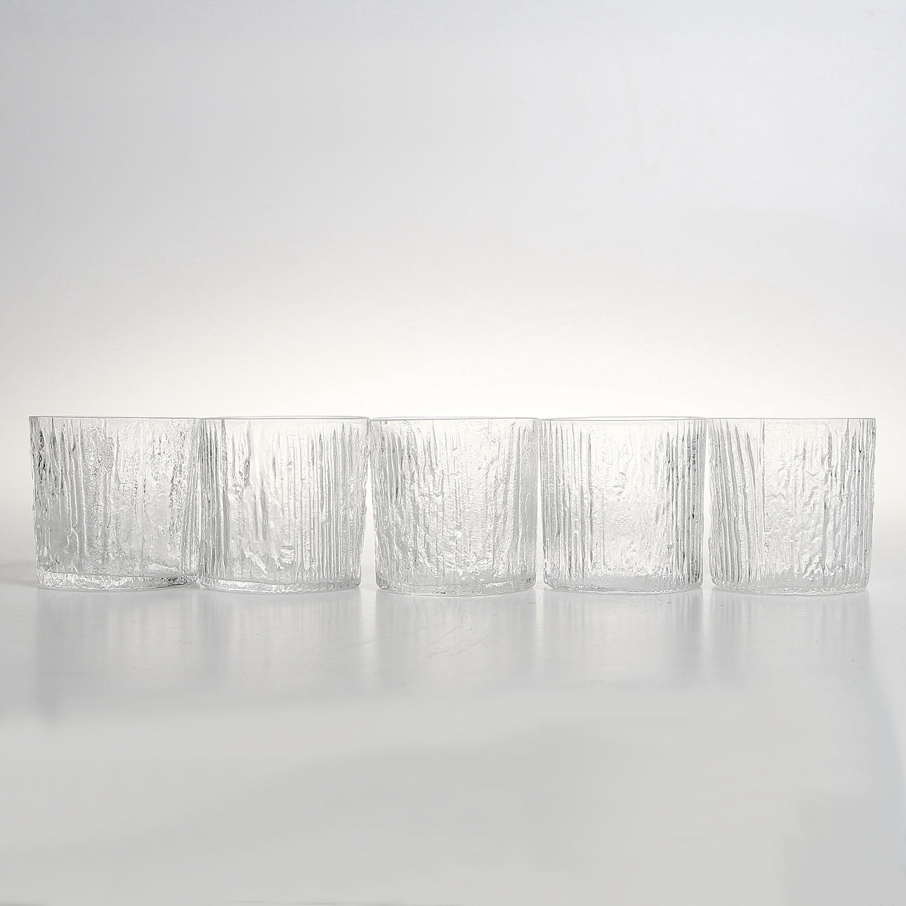 WHISKYGLAS, 10 st, "Woodstock", Bengt Edenfalk, Skrufs glasbruk, 1900-tal.