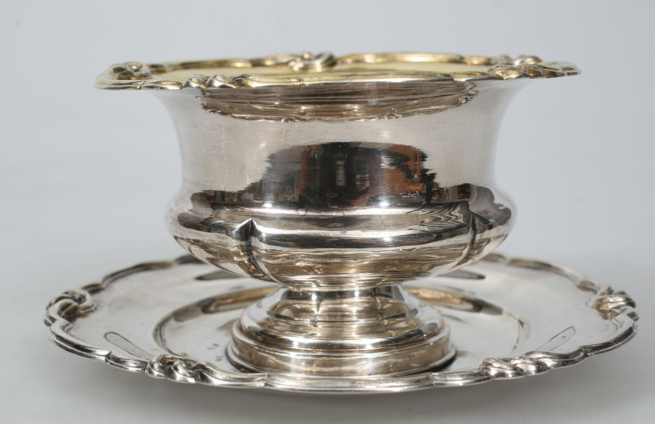 SÅSSKÅL/GRÄDDSKÅL, silver, Gustaf Möllenborg, 1848, 448,1 gram.