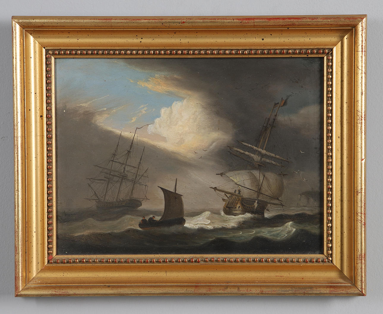 ATTRIBUTED TO NICHOLAS POCOCK (1740-1821). FRIGATES AND OTHER VESSELS IN A CHOPPY SEA.