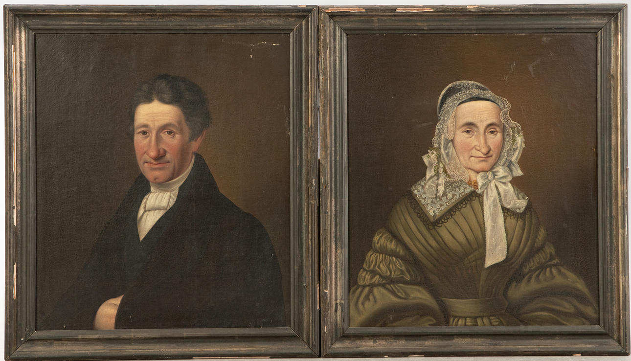 PORTRAITMALER UM 1830/40. portrait couple (2).