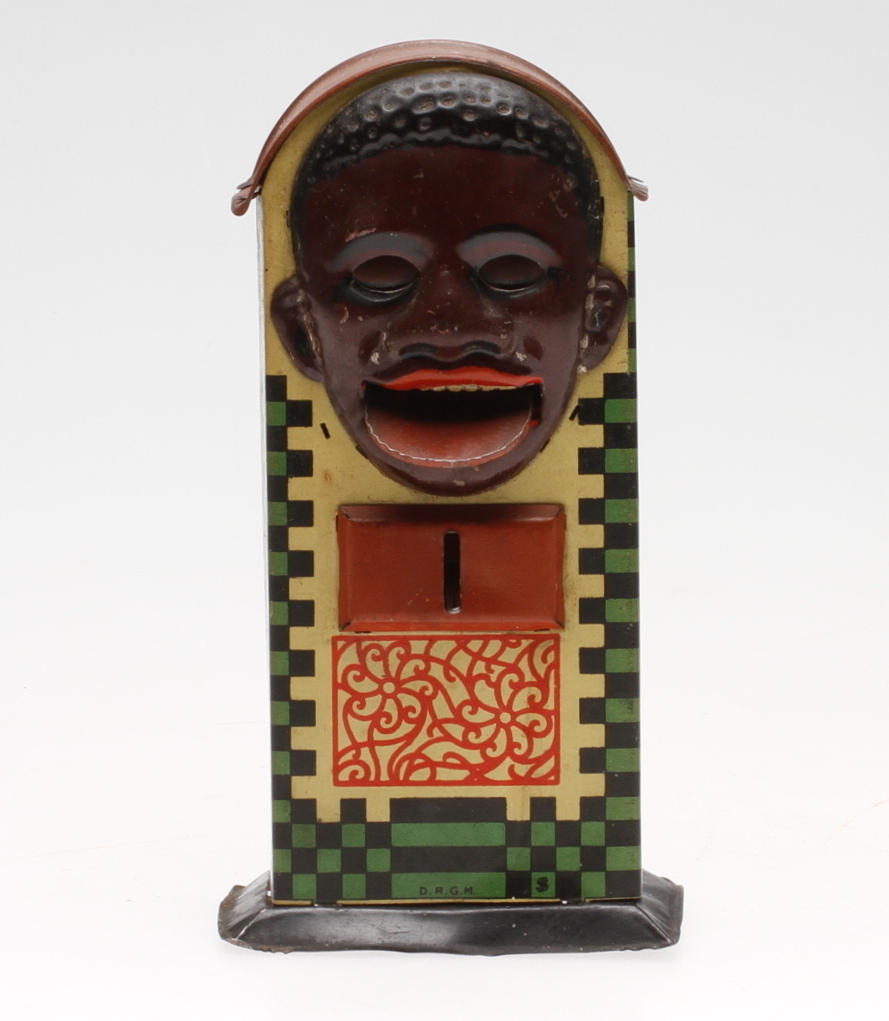 SPARBÖSSA, plåt, D.R.G.M Saalheimer & Strauss, Tyskland, 1920-tal.