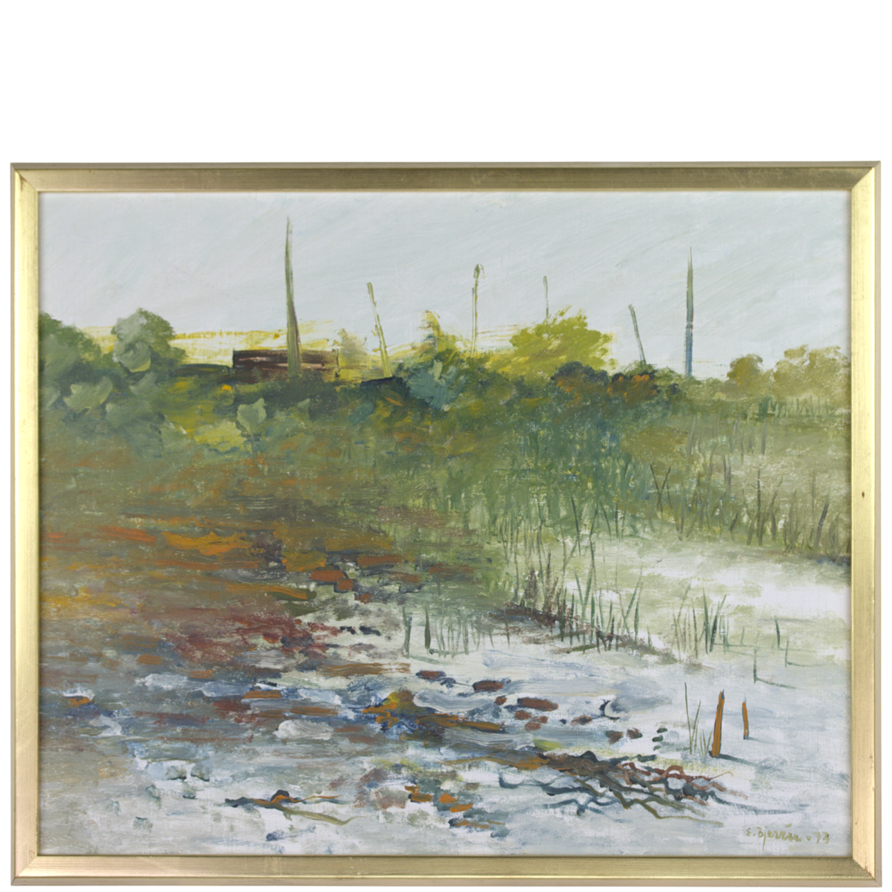 EKE BJERÉN. Oil on canvas, “Strandbrink”, signed, -73.