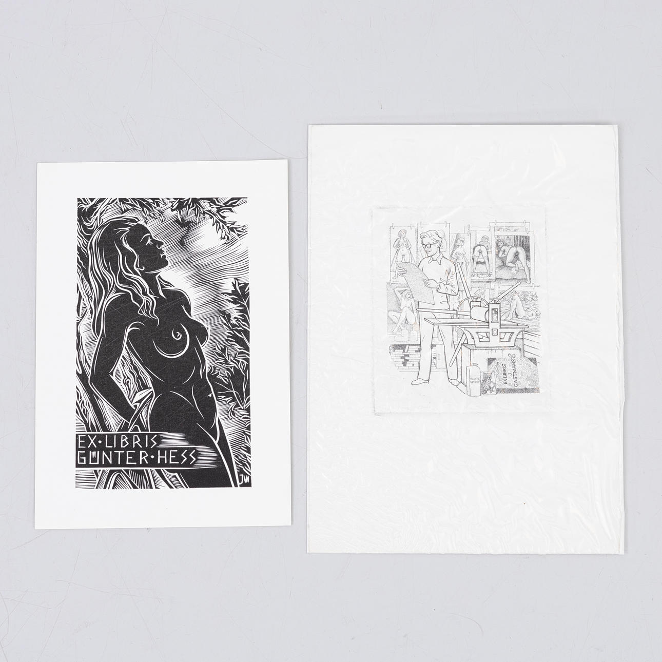 EX LIBRIS, two erotic motifs, one of which by Mark Severin, and one for ...