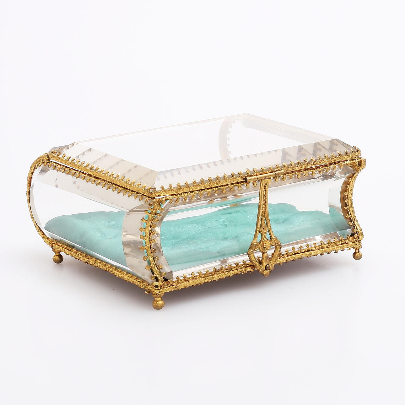 SMYCKESKRIN, mässing/glas, 1800/1900-tal.