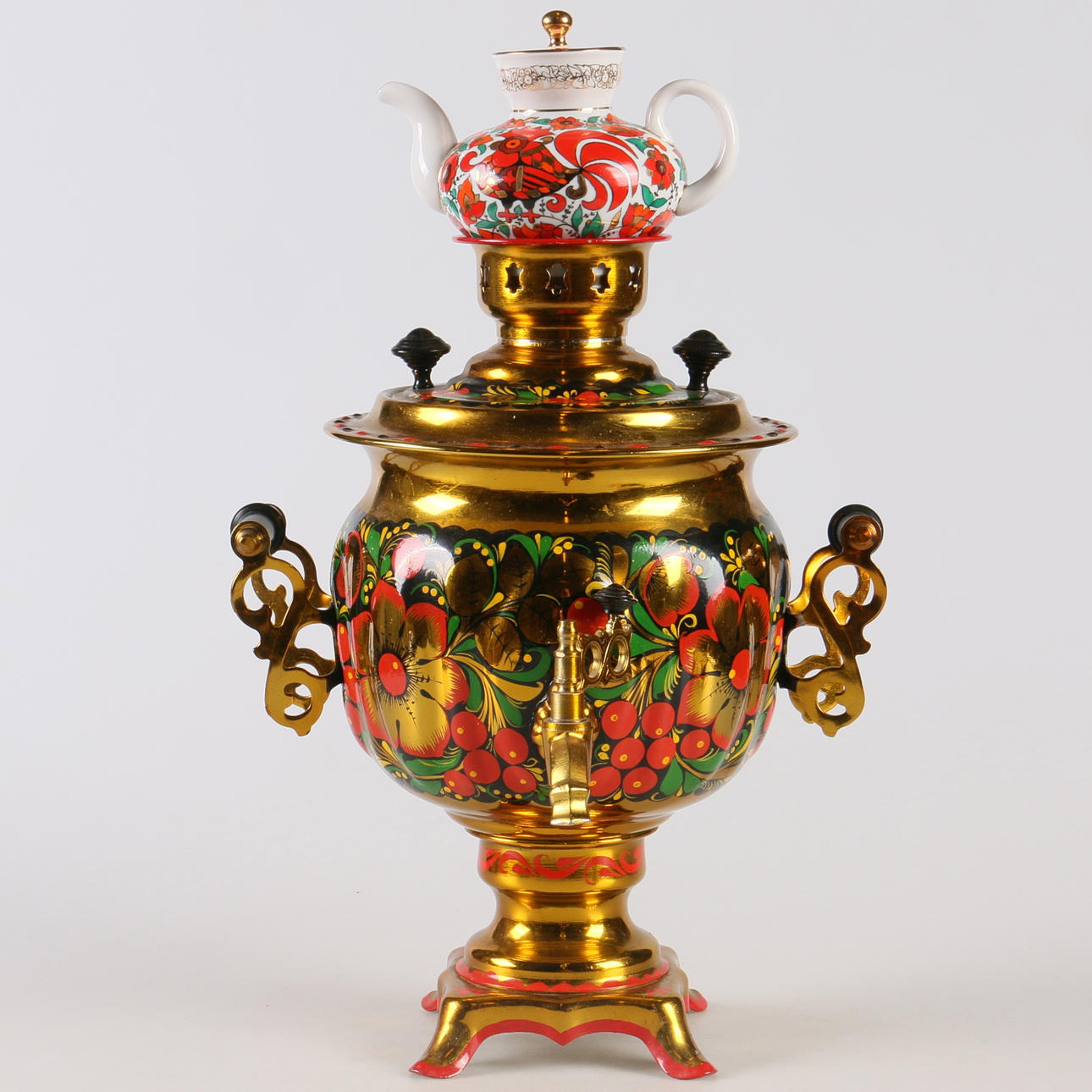 TESAMOVAR, mässing, samt tekanna, Ryssland.