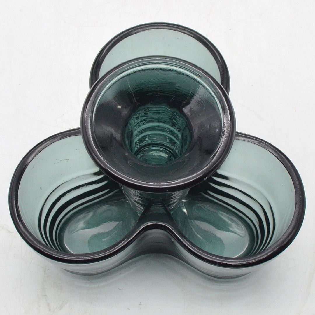 WILHELM WAGENFELD (1900-1990). BOWL WITH CANDLE HOLDER, TOURMALINE