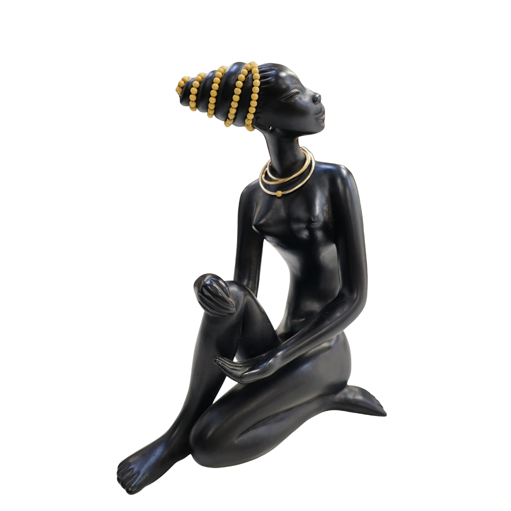 MARC HENRI. AFRICAN CERAMIC FIGURE 1950S.