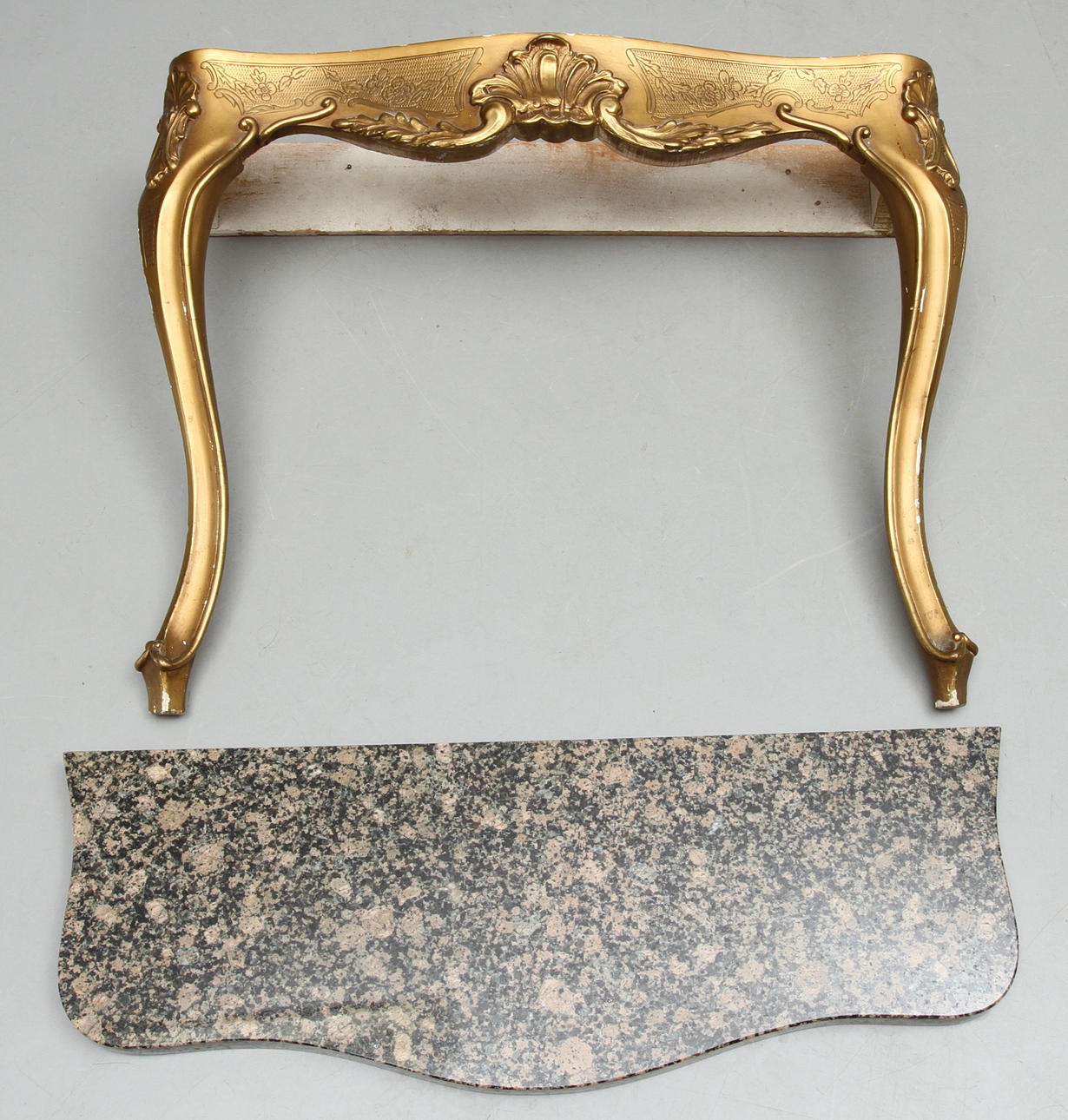 KONSOLBORD med stenskiva, rokokostil, 1900-tal.