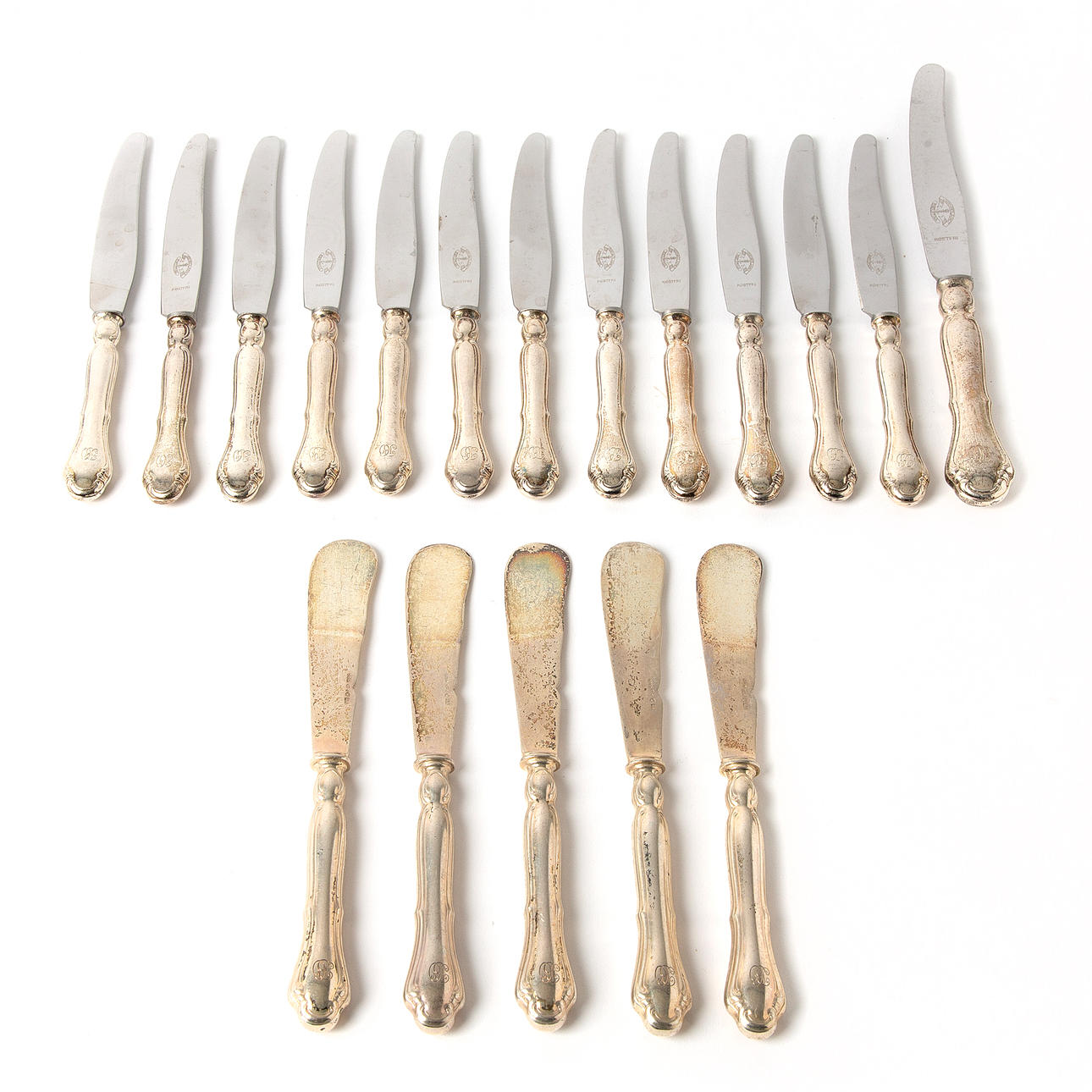 KNIVES, 18 pcs, silver.