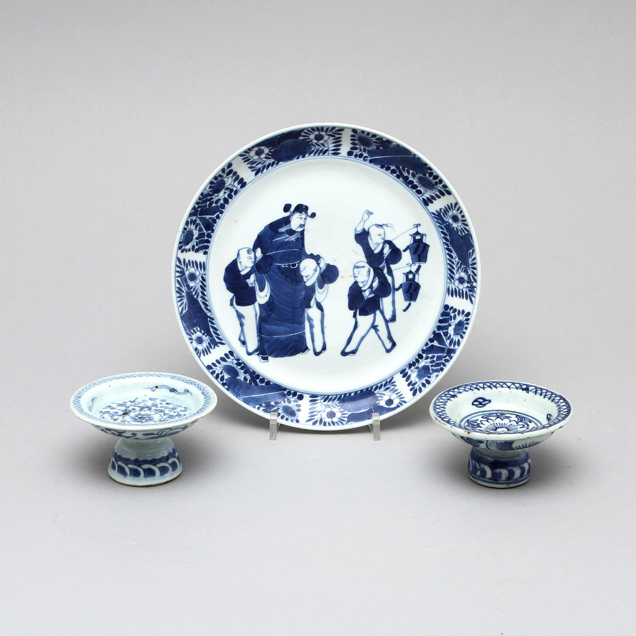 FAT samt STEMCUPS, 2 st, porslin, Kina, 1800-tal.