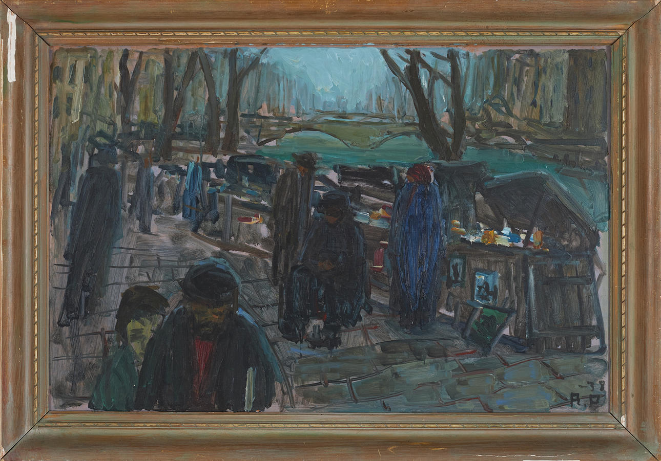 RAGNAR PERSSON. Street motif, oil on panel, monogram signed, dated -38.