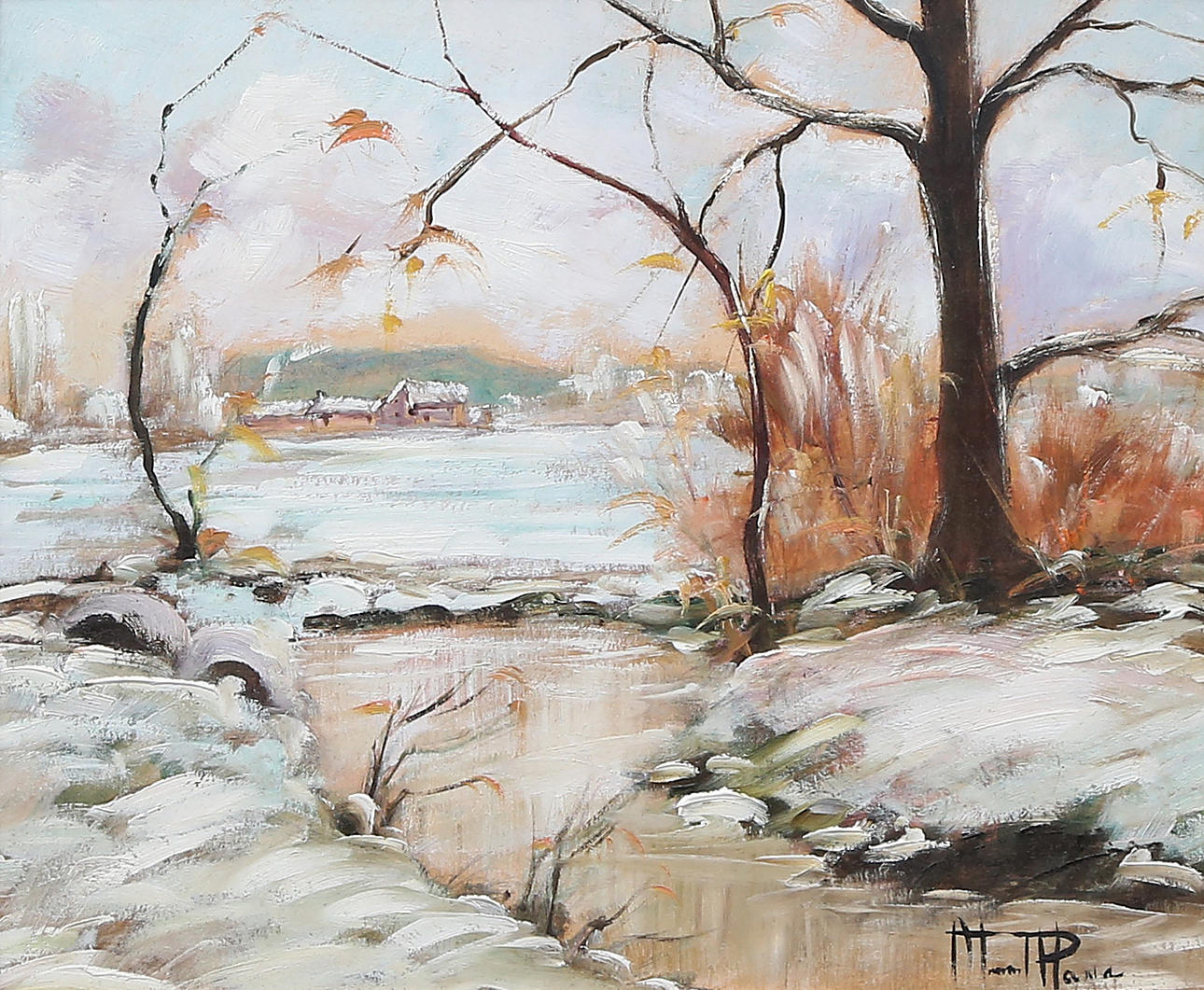 ALBERT PLANA. River landscape.