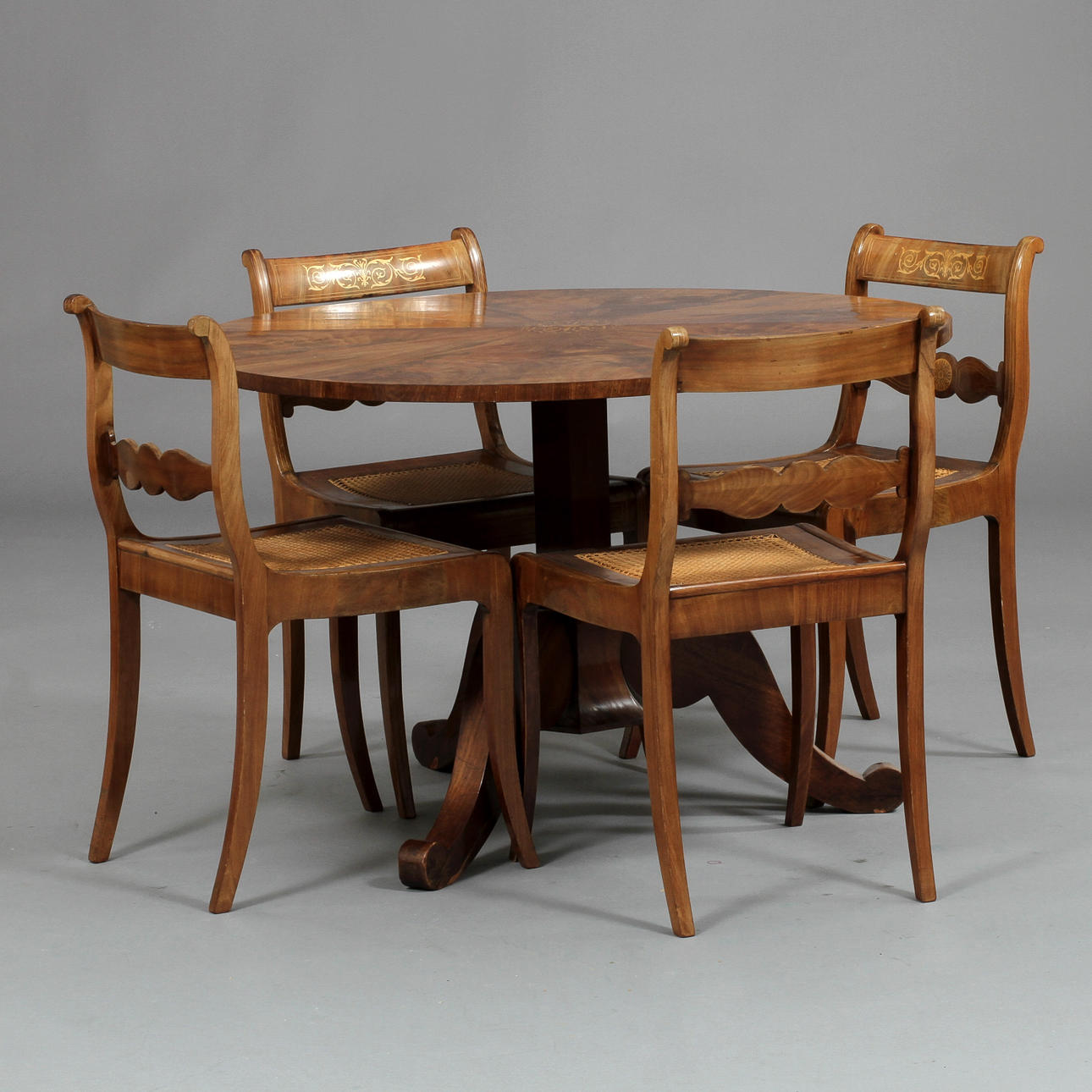 SALONGSGRUPP, 5 delar, biedermeier, 1800-talets första hälft.