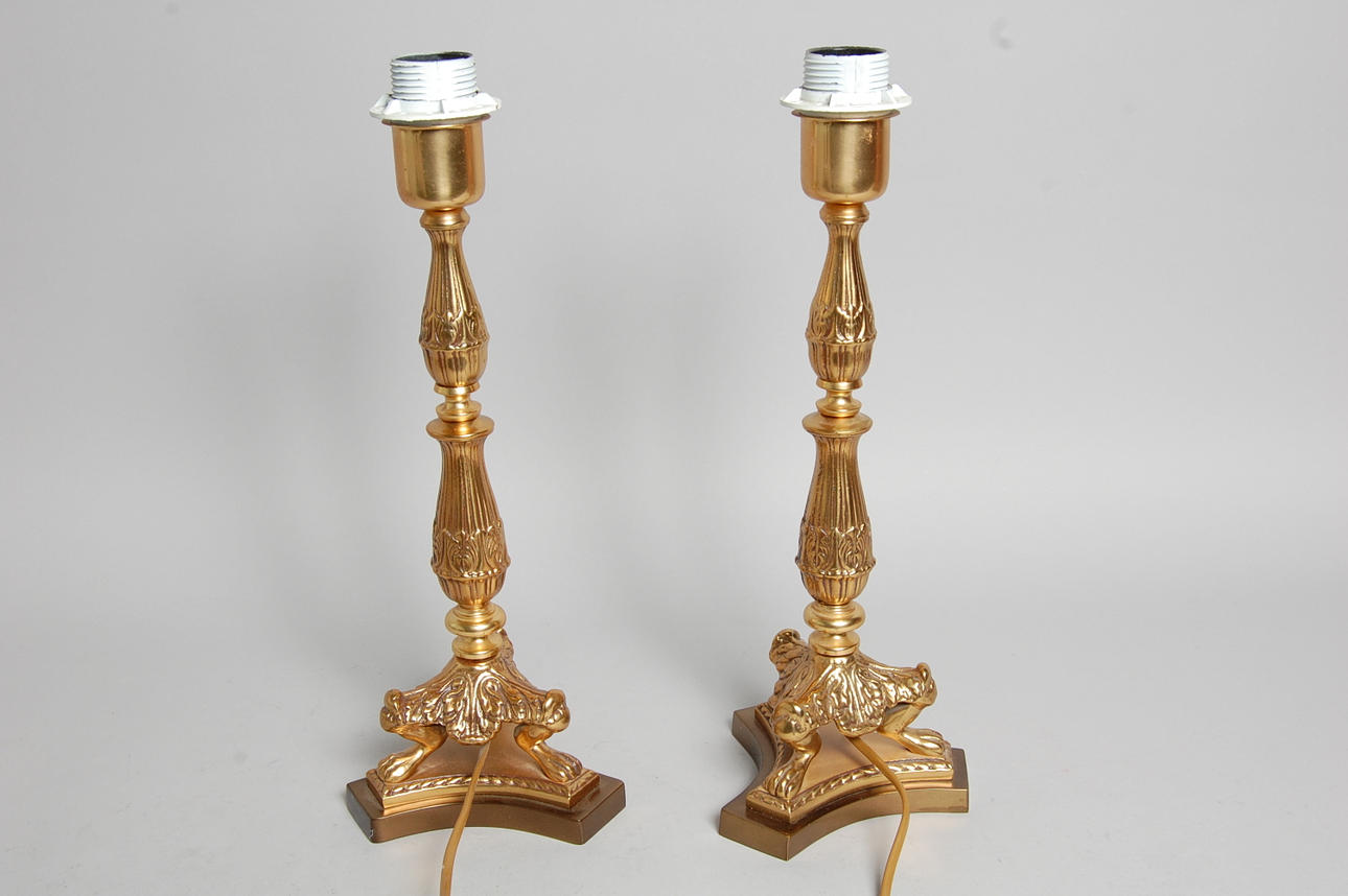 BORDSLAMPOR, 1 par, empirestil, 1900-tal.