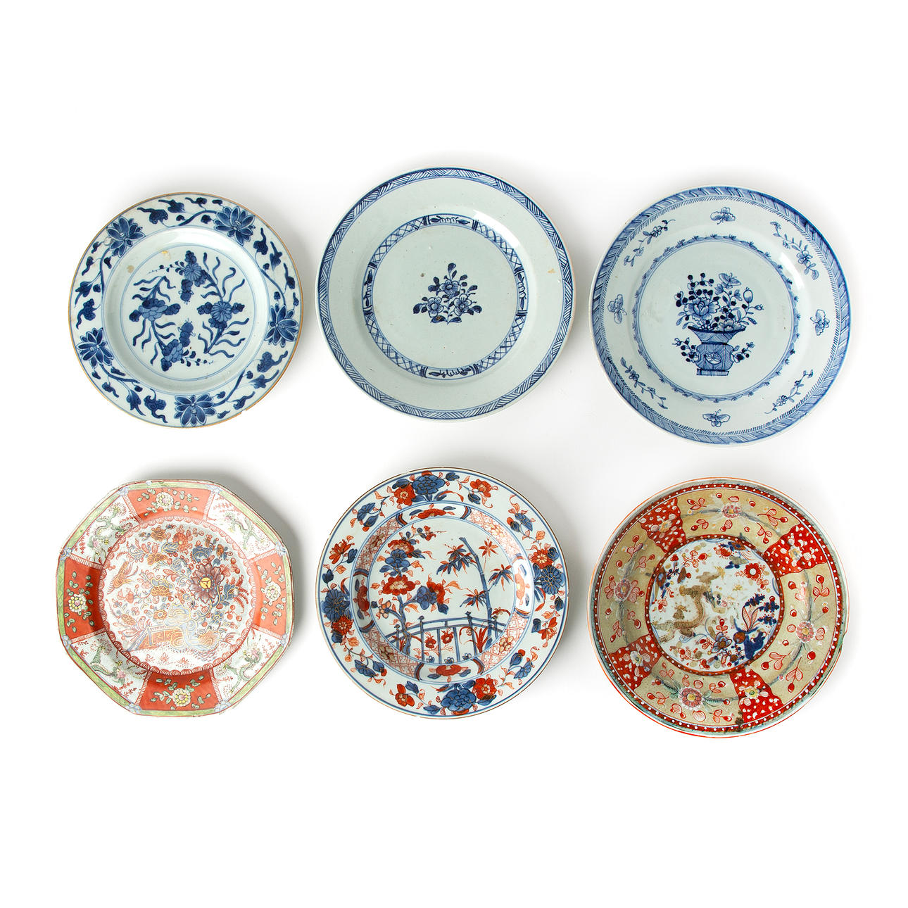 PLATES, 6 pcs, porcelain, China.