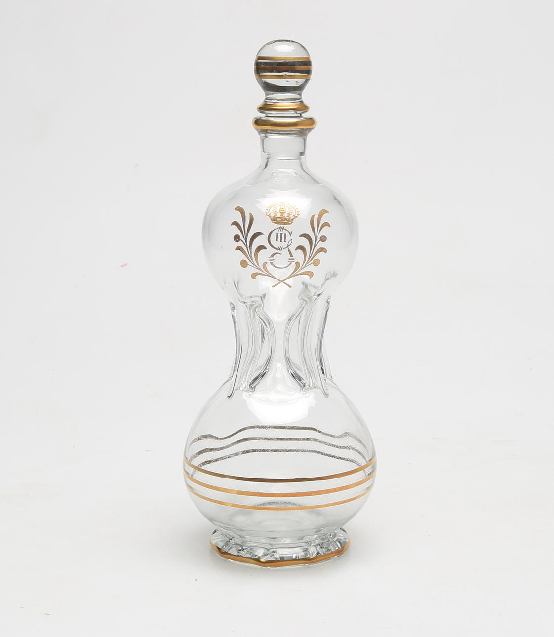KLUCKAFLASKA, glas, Gustaf III monogram, 1900-tal.